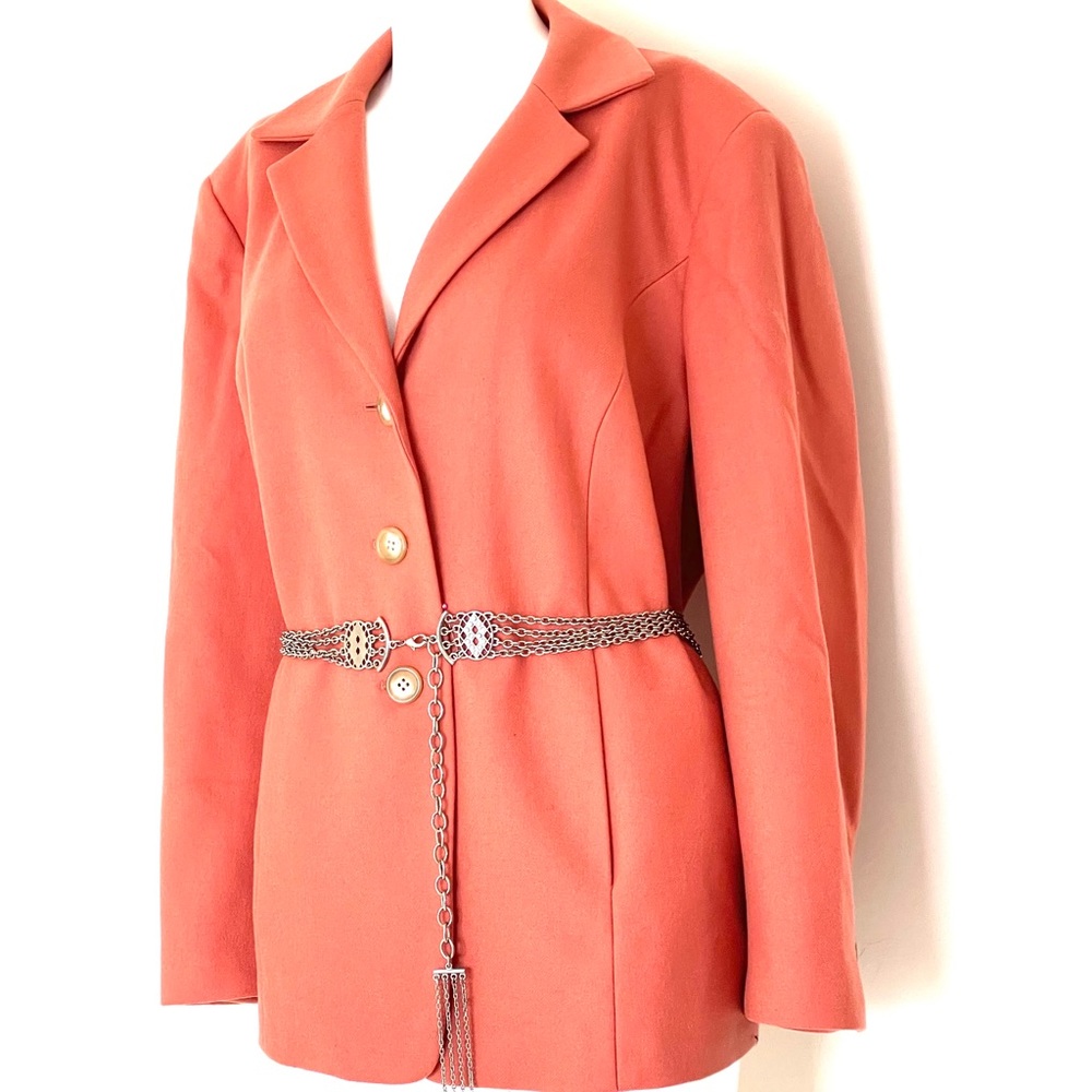 Rust Orange Oversized Loose Fit Blazer